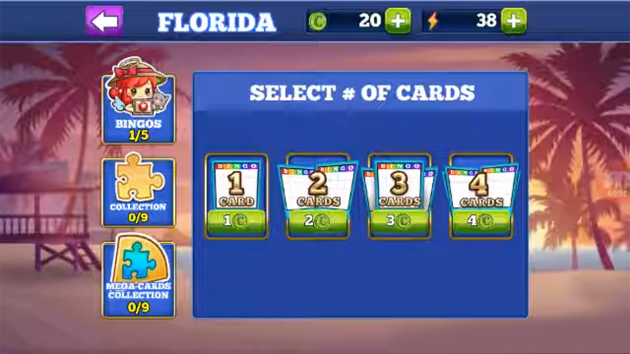 bingo cards florida menu