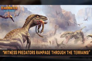 Dino Hunter raptors eating small herbivores