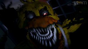 fnf chica attacking from dark corner